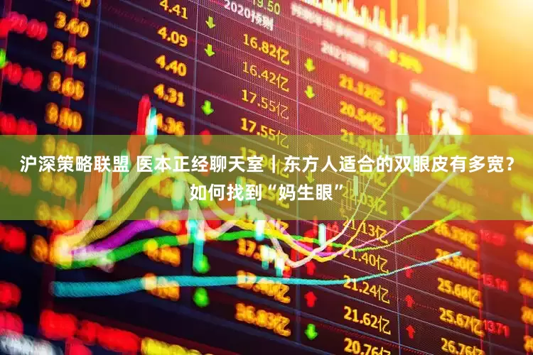 沪深策略联盟 医本正经聊天室｜东方人适合的双眼皮有多宽？如何找到“妈生眼”