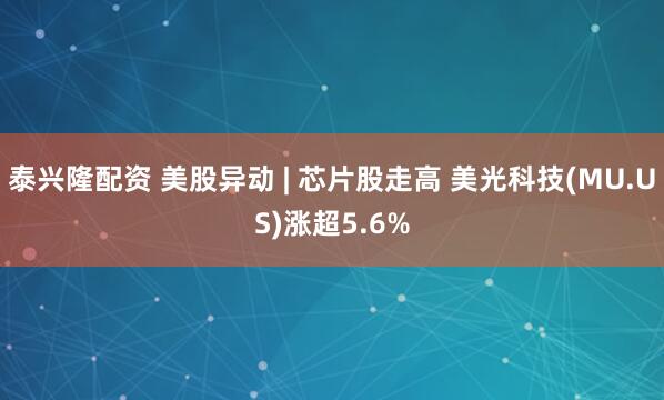 泰兴隆配资 美股异动 | 芯片股走高 美光科技(MU.US)涨超5.6%